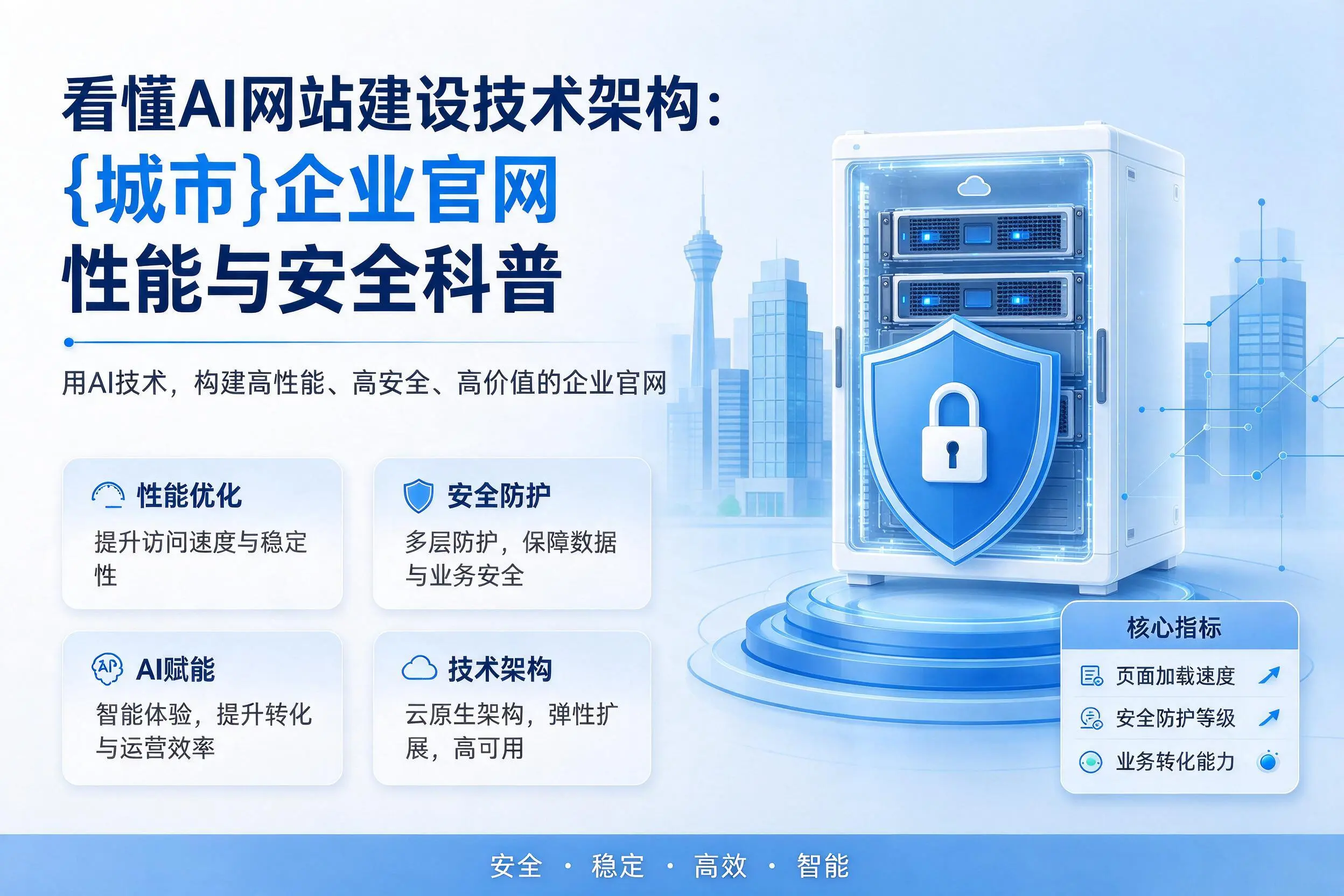 看懂AI网站建设技术架构:宝鸡企业官网性能与安全科普