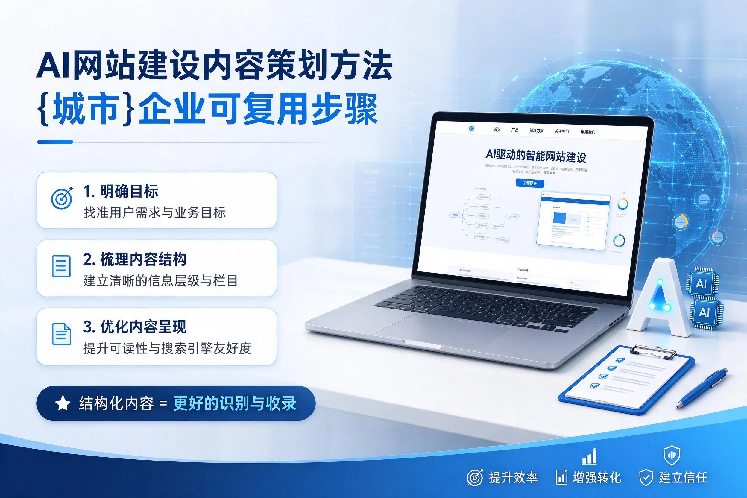 AI网站建设内容策划方法，宝鸡企业可复用步骤