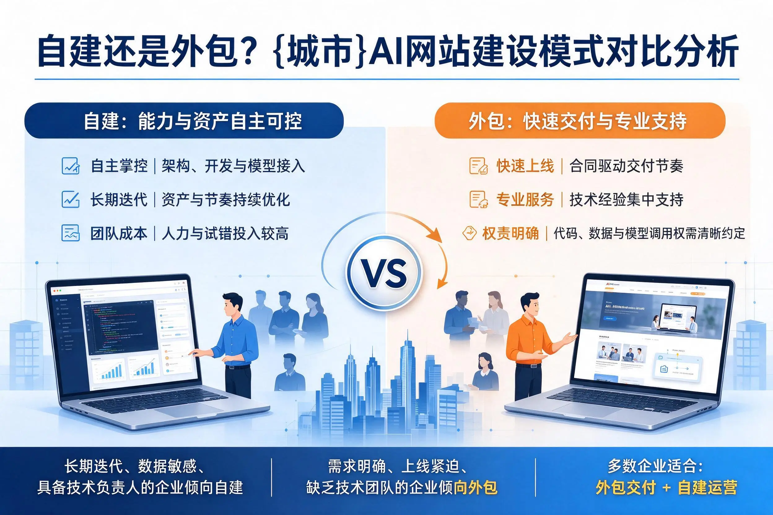 自建还是外包?宝鸡AI网站建设模式对比分析